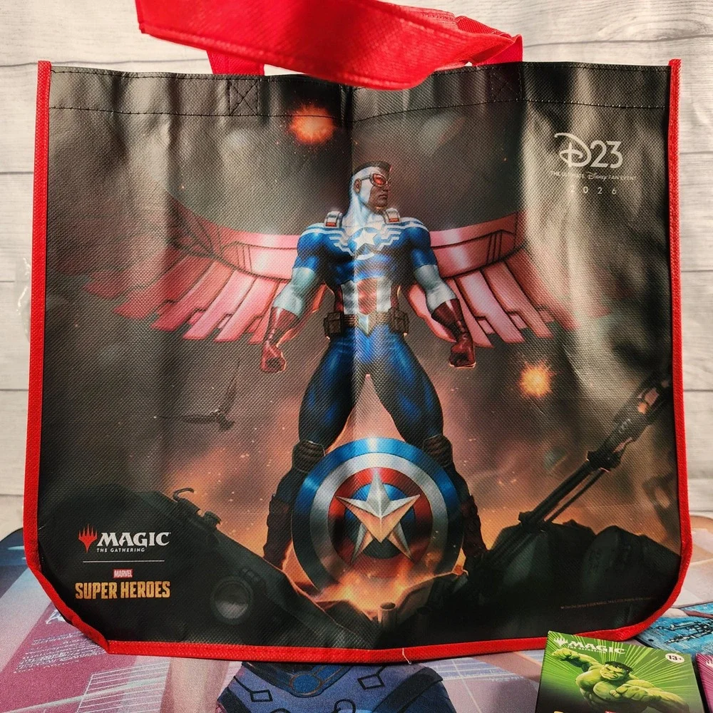 MTG Marvel D23 2026 Exclusive Bundle Playmat Decks BoxLunch Captain America Bag